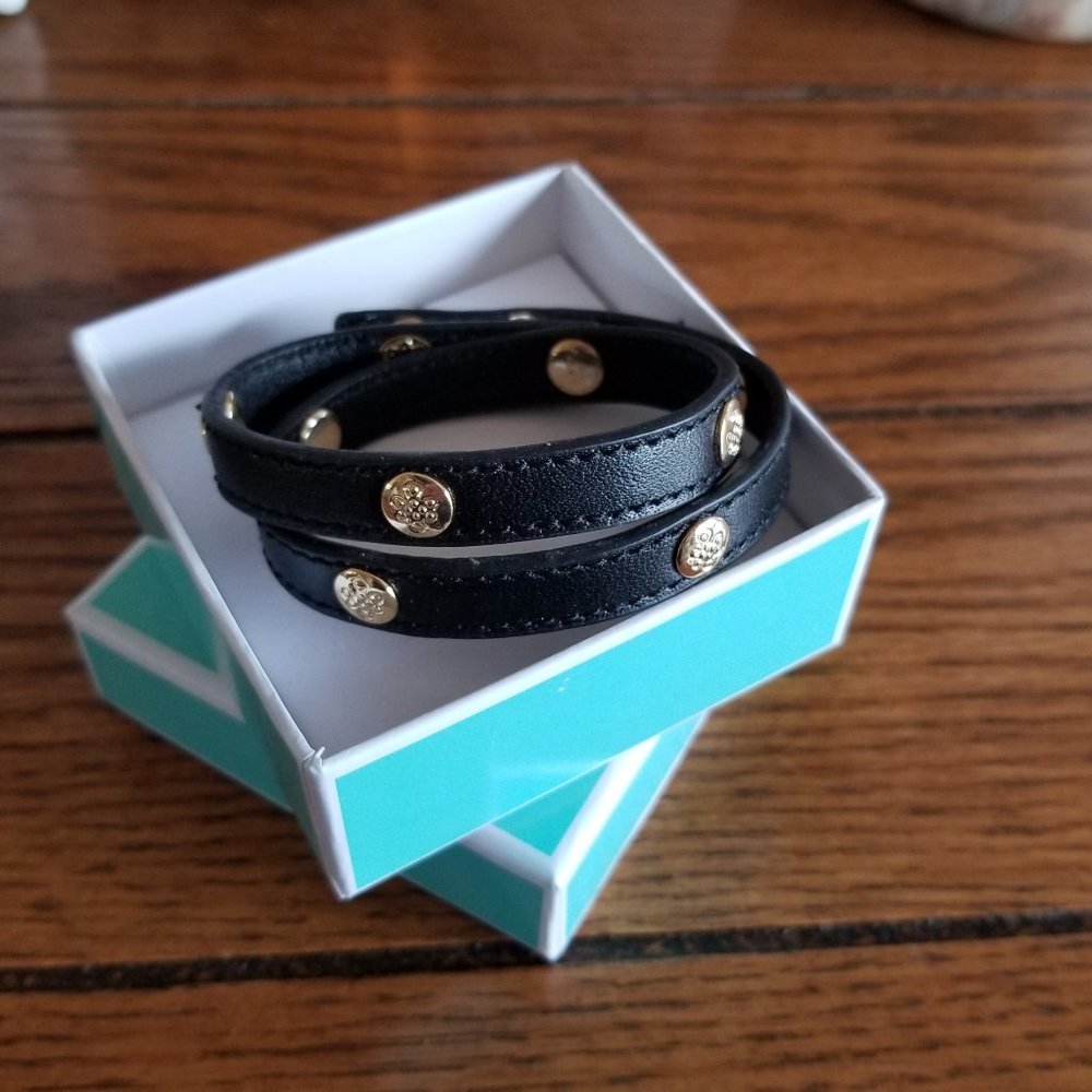 Lulu Avenue Madrid Black Leather Bracelet